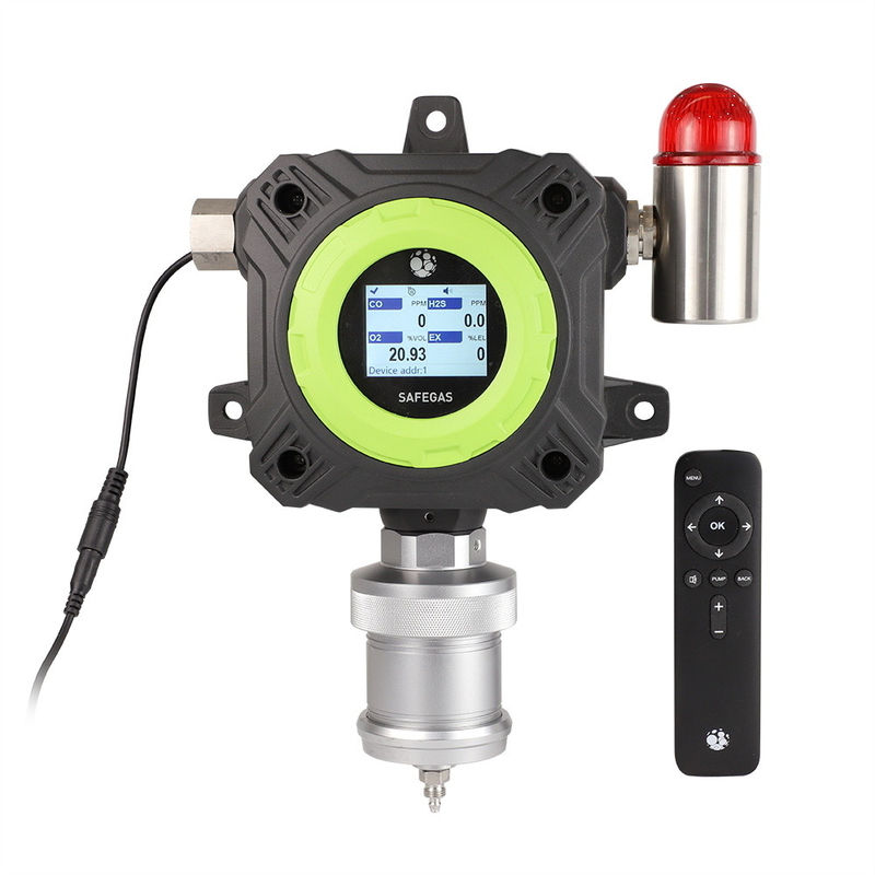 Fixed Pump Suction LEL, CO2, CO, H2S, O2 5 In 1 Gas Detector Imported Sensor Wireless Function